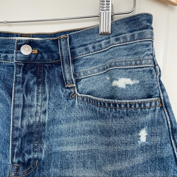 NWOT Madewell Rigid Denim Straight Mini Skirt: Destructed Edition Size 30 - Picture 11 of 13